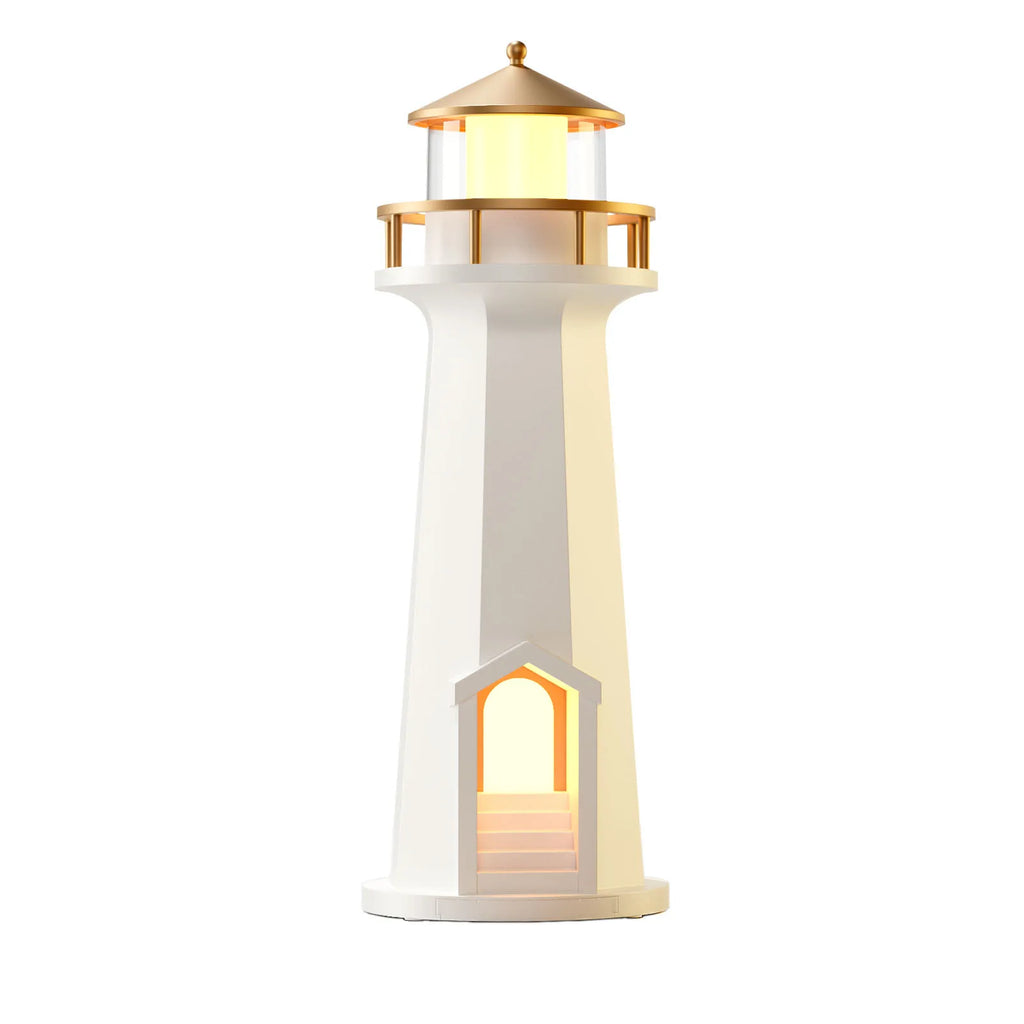 Luminária noturna em formato de farol lunar com alto-falante Bluetooth, carregador sem fio, ideal para quarto, decoração aconchegante e projetor de lua. Perfeito para presentear.